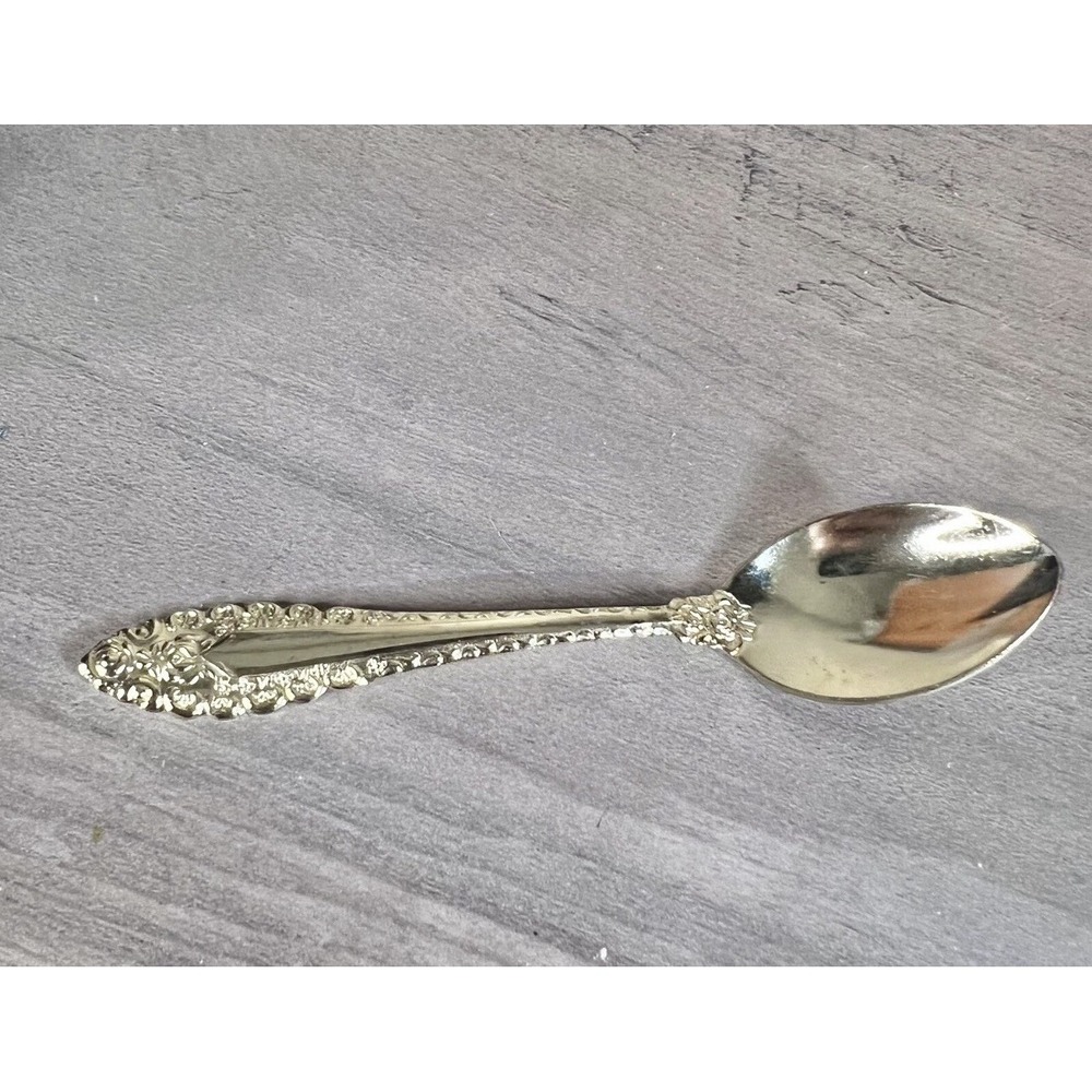 Prestige Concord Stainless Steel Demitasse Spoon Floral Rose 5"
